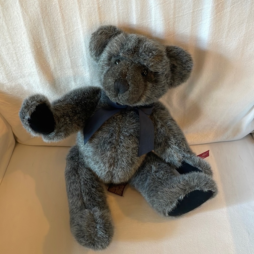 Russ Bear Vintage Collection Gray Bear with Bow necktie.